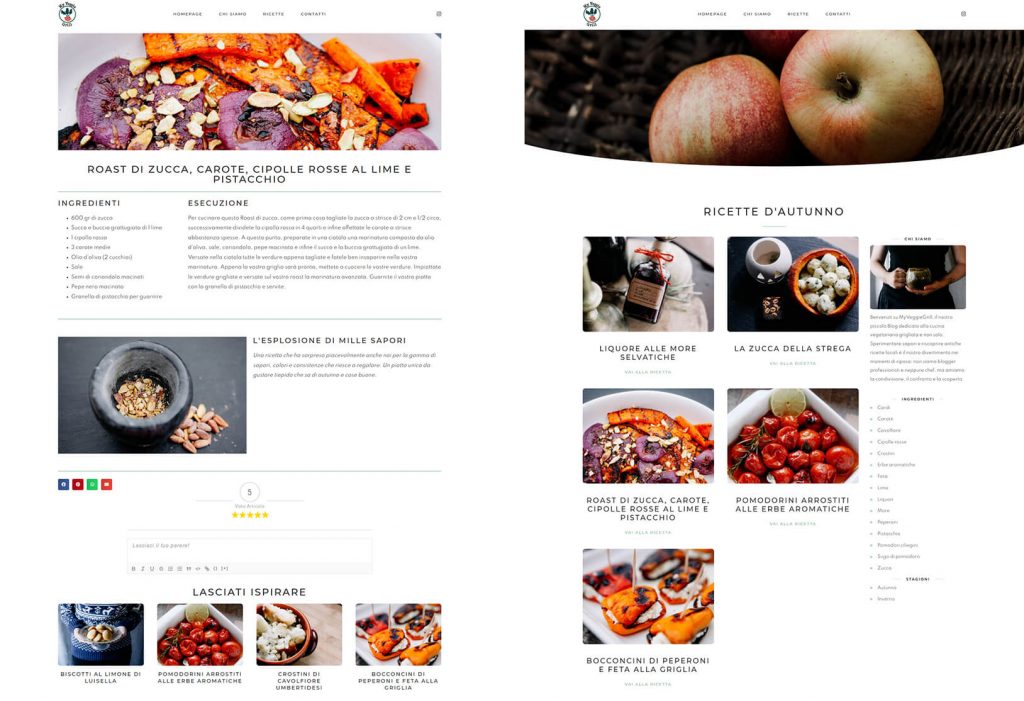 Sito web per food blogger